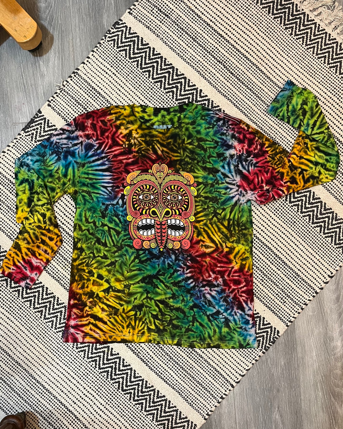 Rainbow/Rasta Tribal Mask 2023 Tie Dye T Shirt