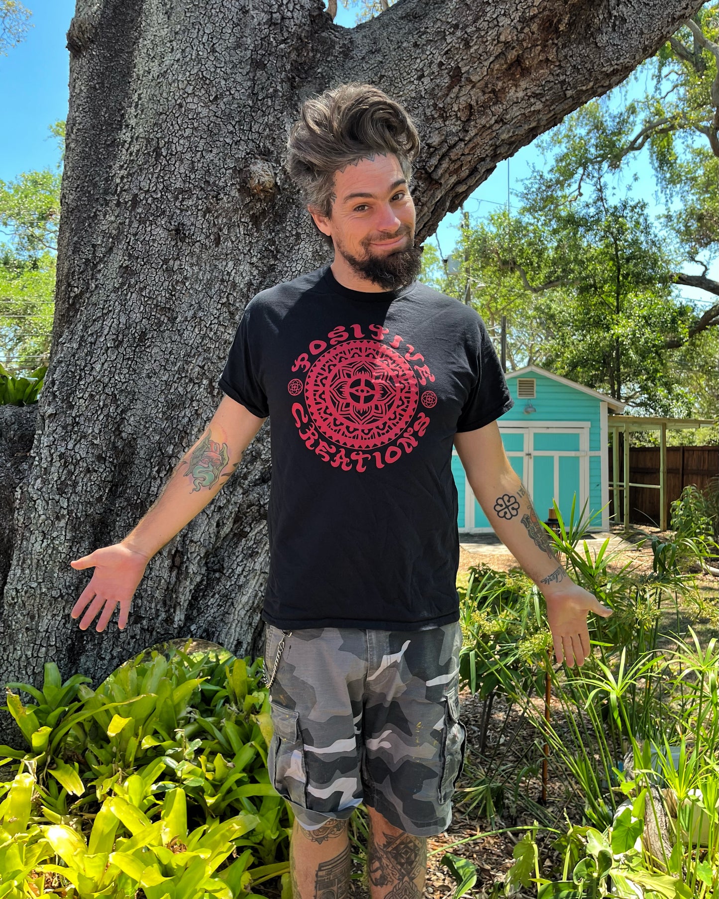 "Positive Creations" Mandala Screen Print T-shirt