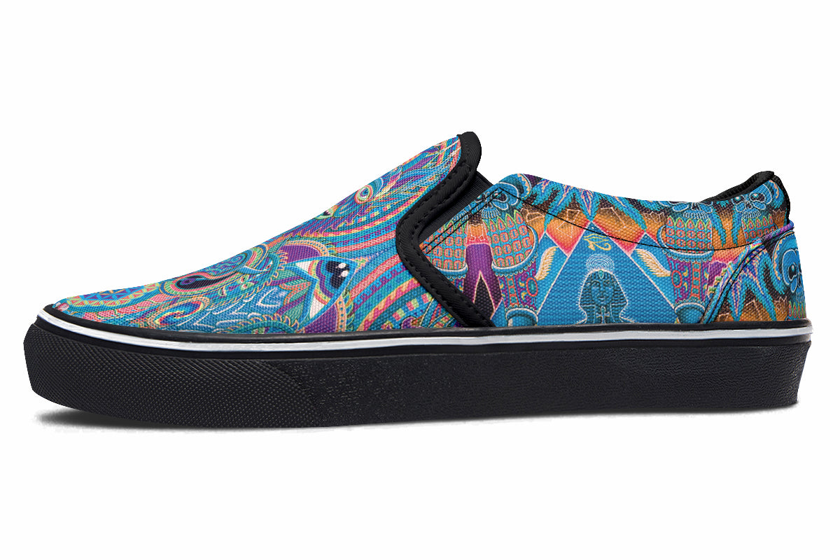 "Neo Human Pattern Inverted" Slipons
