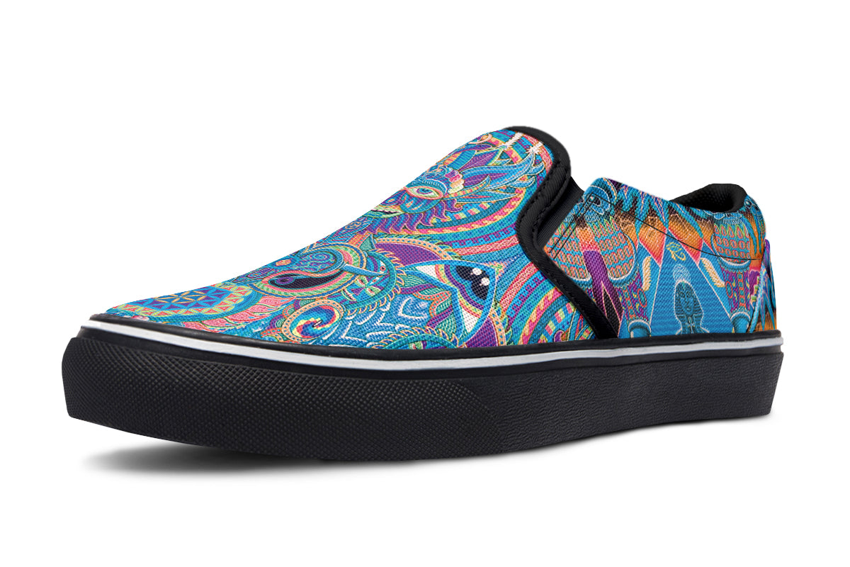 "Neo Human Pattern Inverted" Slipons