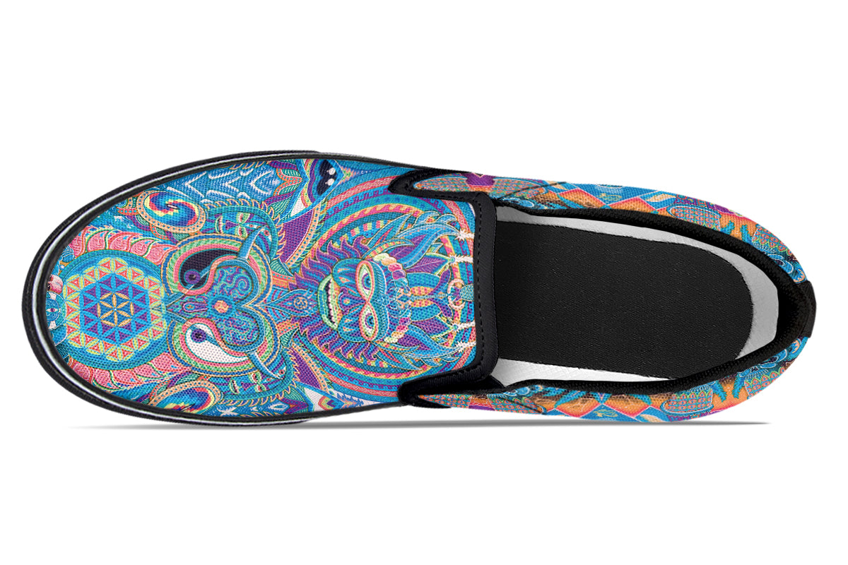 "Neo Human Pattern Inverted" Slipons