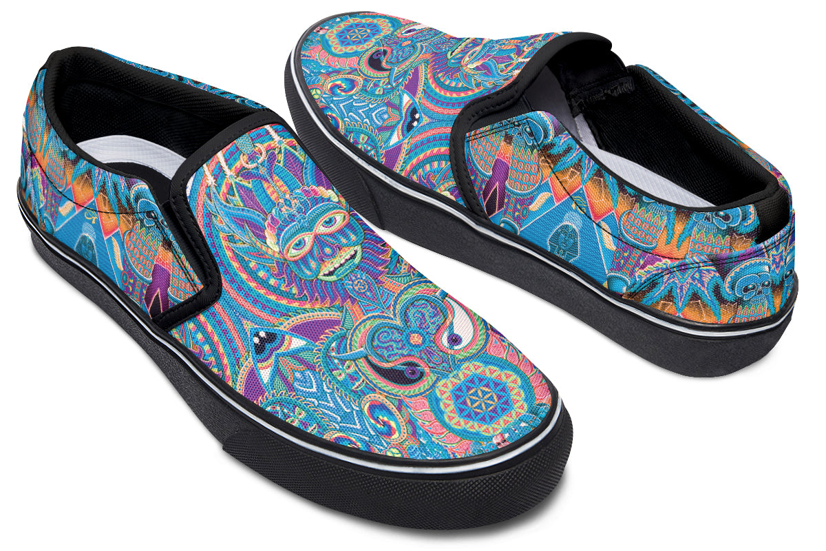 "Neo Human Pattern Inverted" Slipons