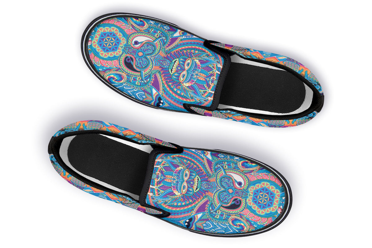 "Neo Human Pattern Inverted" Slipons