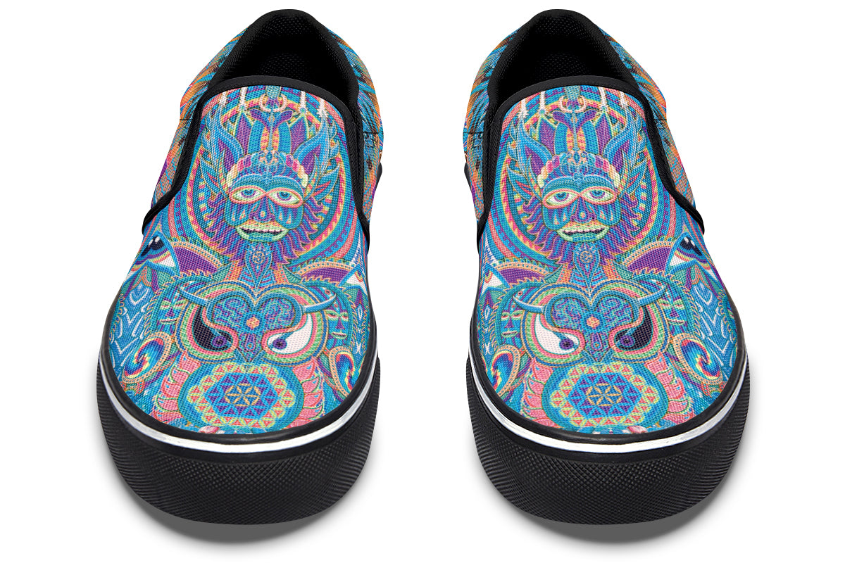 "Neo Human Pattern Inverted" Slipons