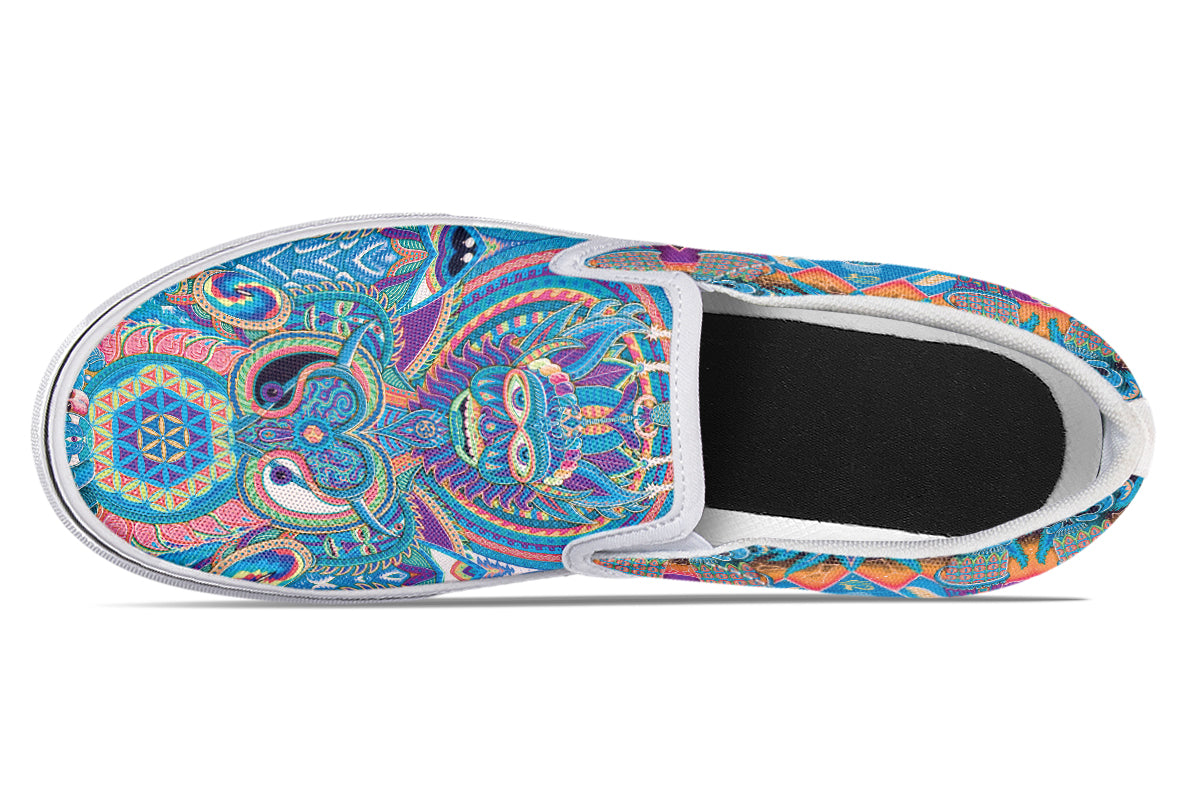"Neo Human Pattern Inverted" Slipons