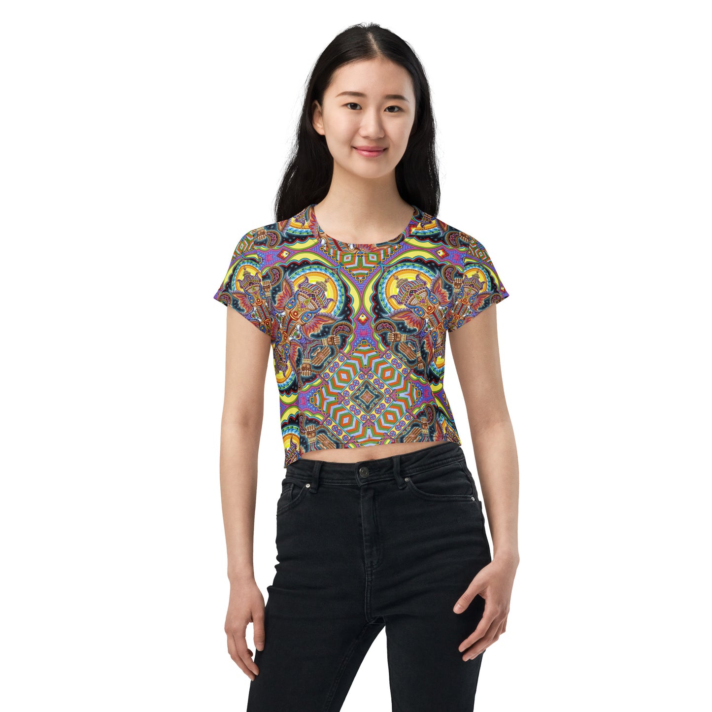 "Jai Ganesha!" All-Over Crop Tee