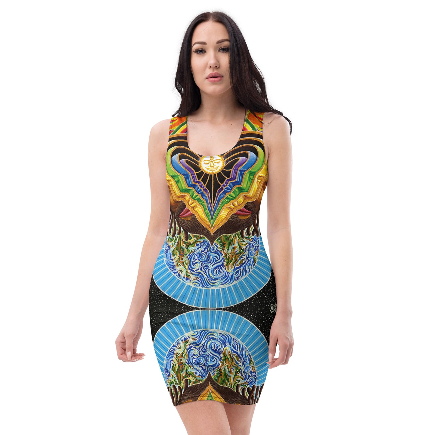 "Peeling Bodies" Fitted Dress
