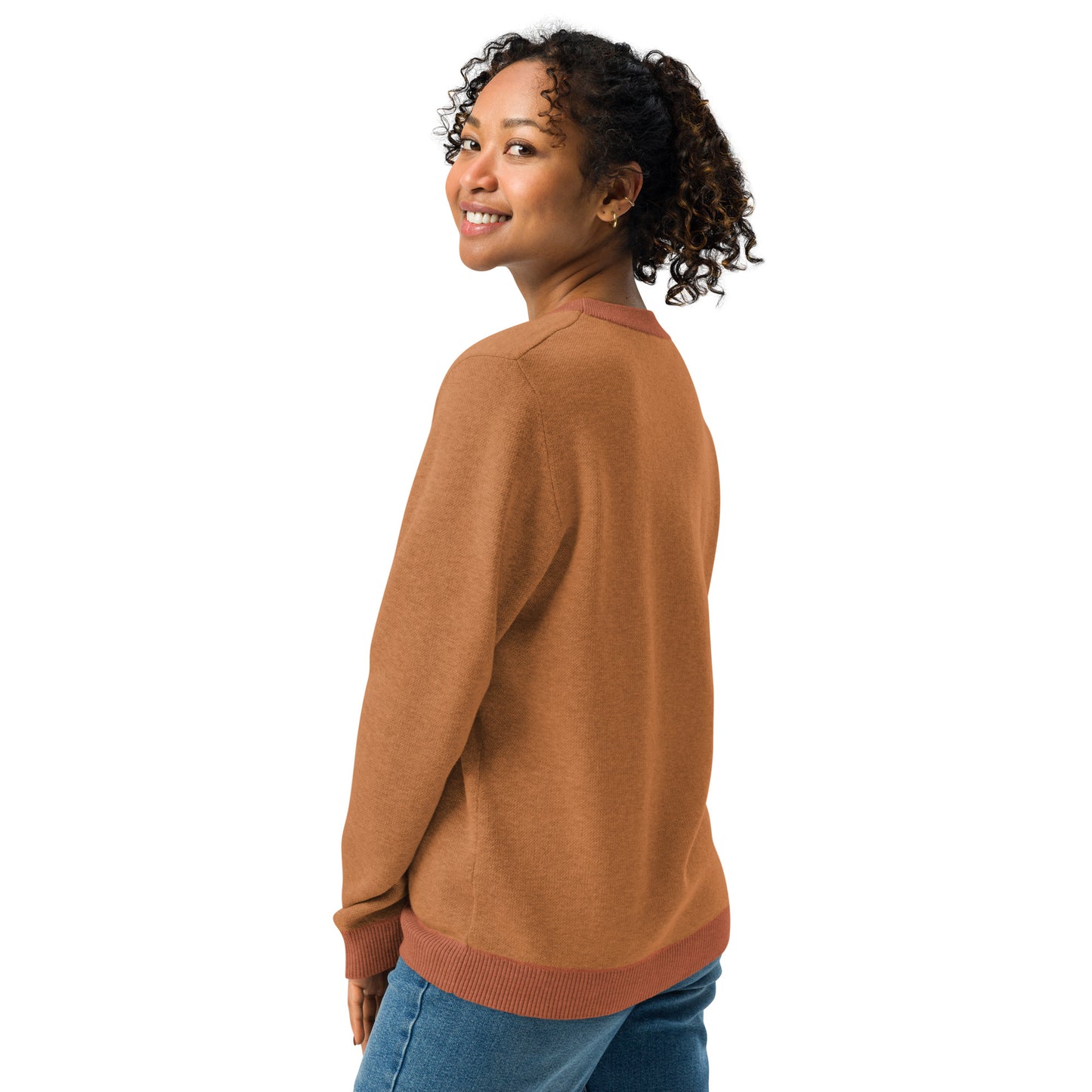 Orange Galaktic Dude Knitted crew neck sweater