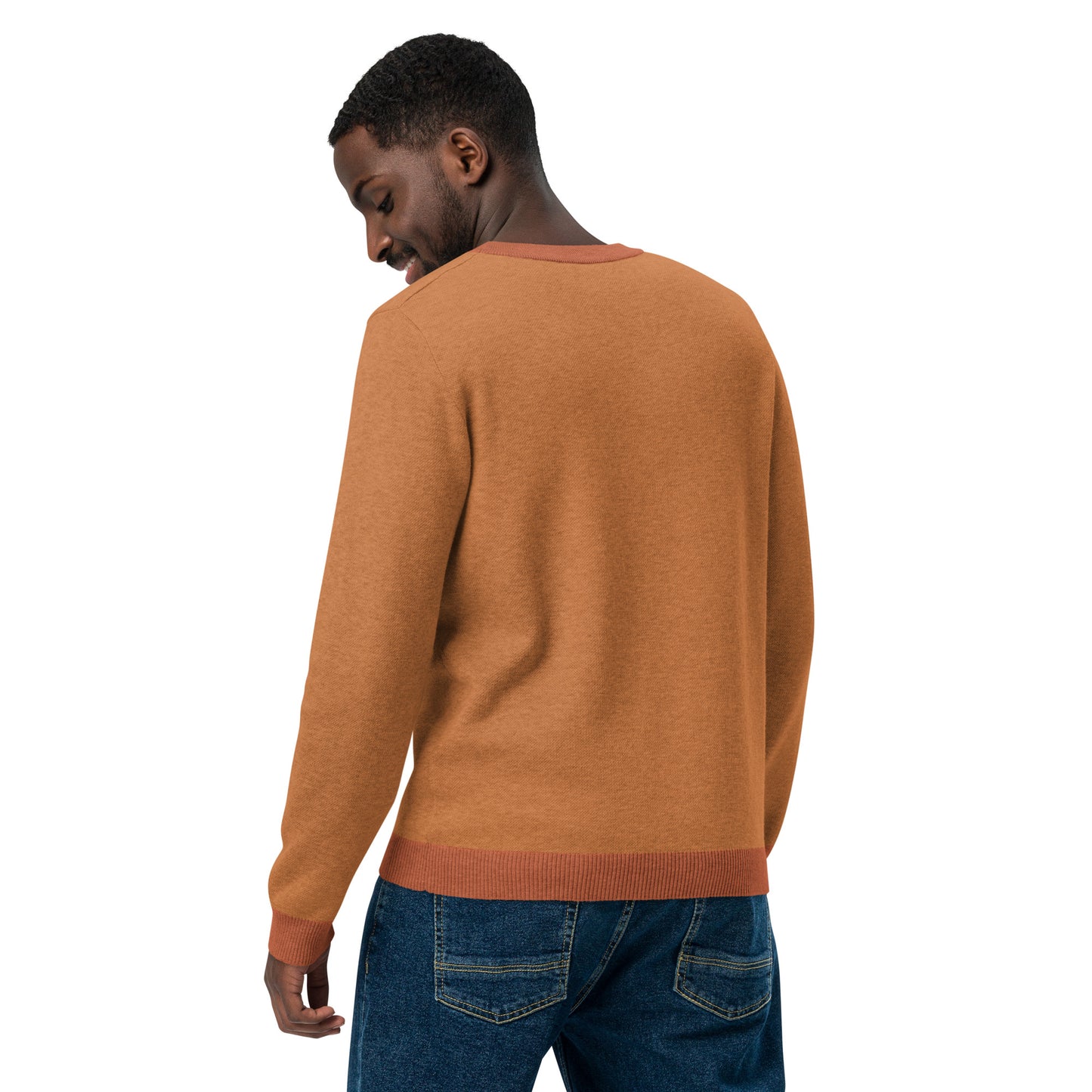 Orange Galaktic Dude Knitted crew neck sweater