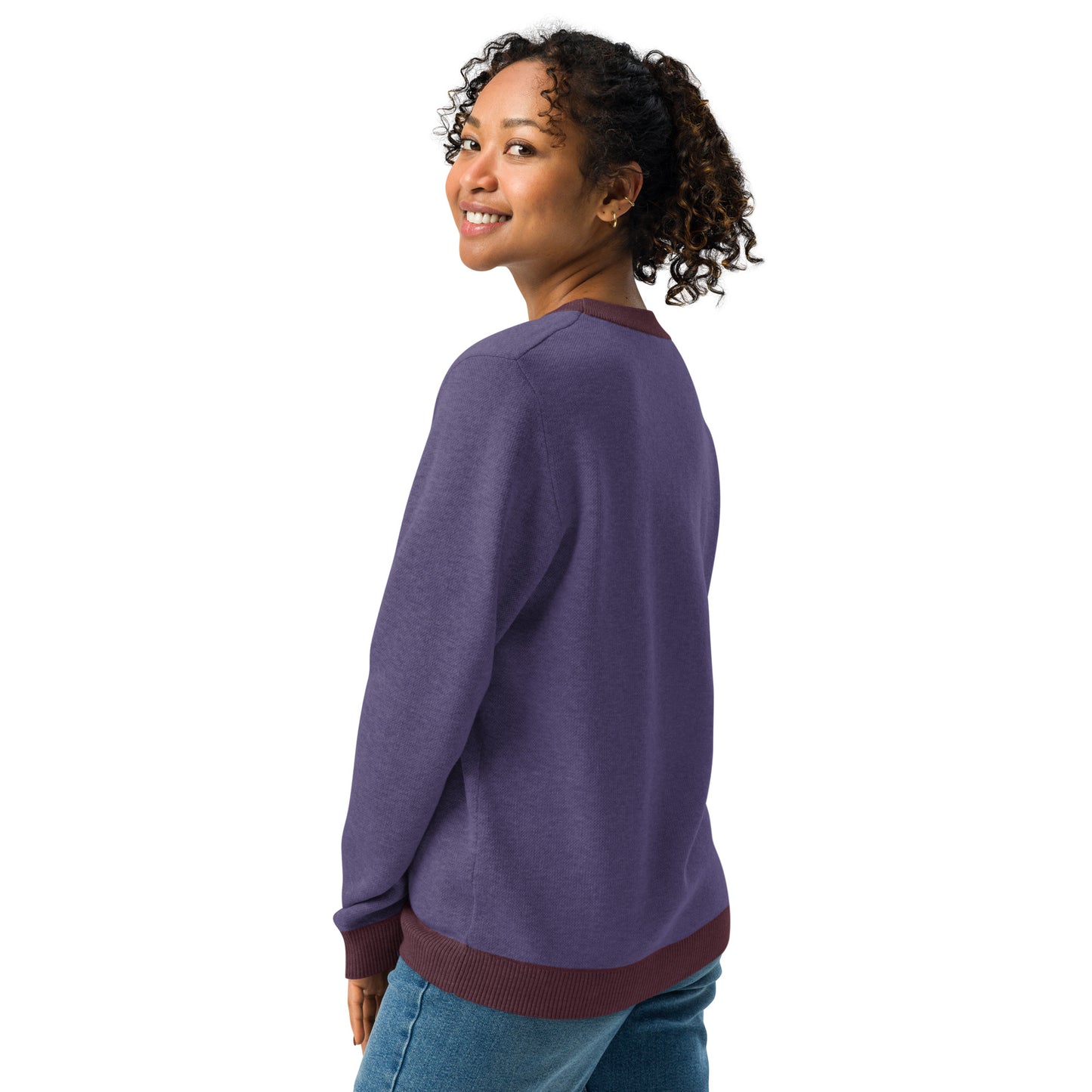 Violet Galaktic Dude Knitted crew neck sweater