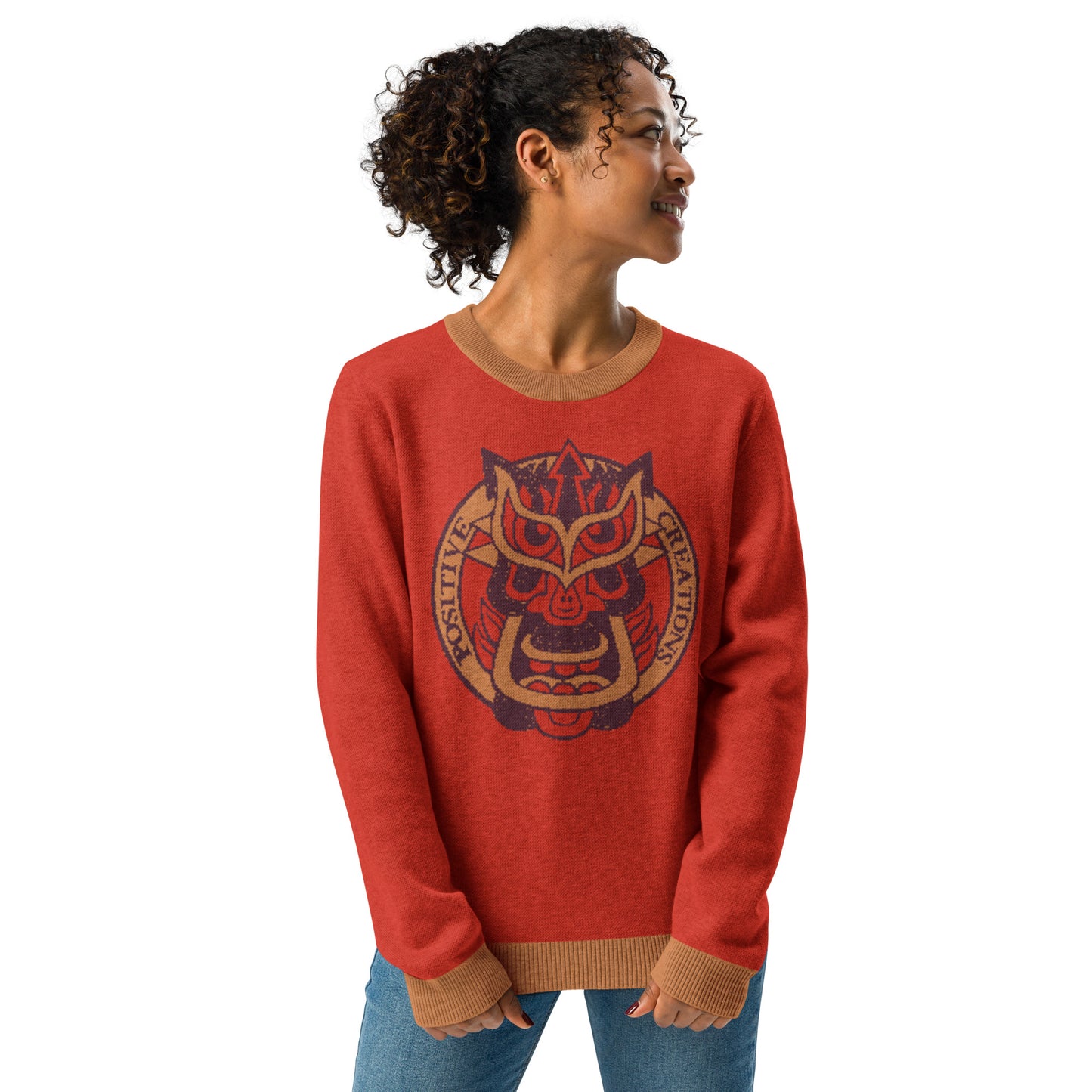 Red Galaktic Dude Knitted crew neck sweater