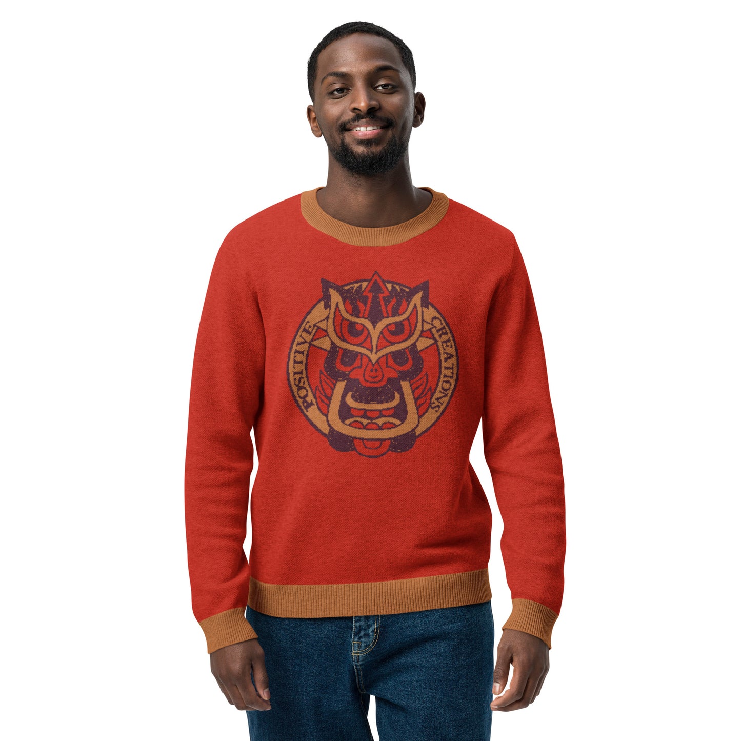 Red Galaktic Dude Knitted crew neck sweater
