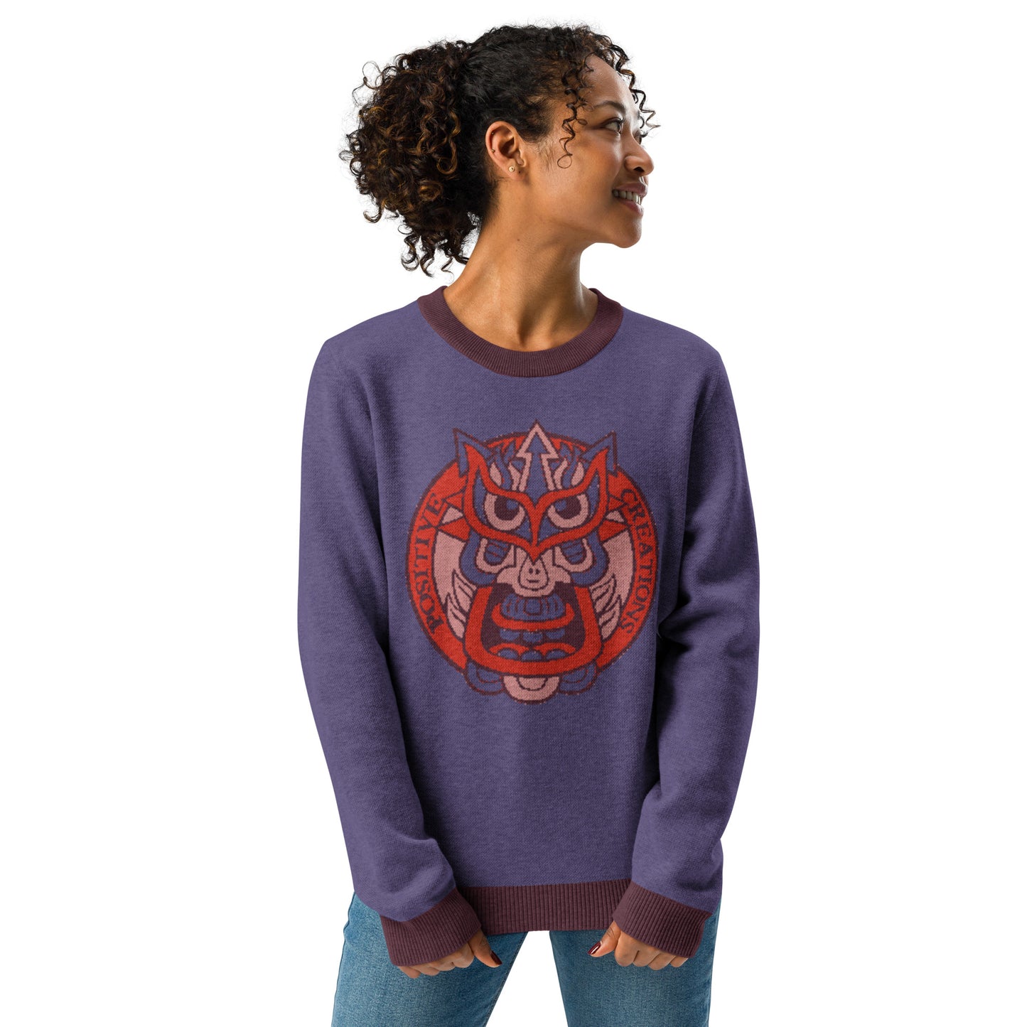 Violet Galaktic Dude Knitted crew neck sweater