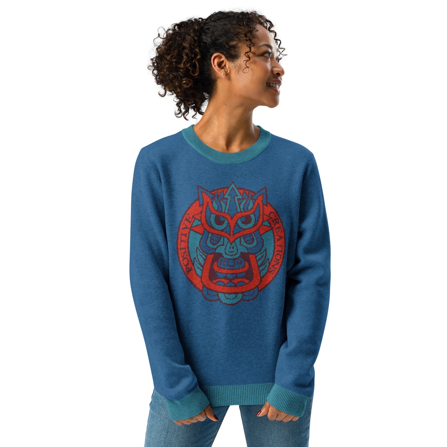 Blue Galaktic Dude Knitted crew neck sweater