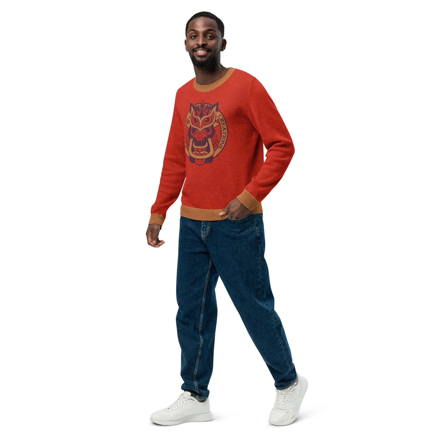 Red Galaktic Dude Knitted crew neck sweater