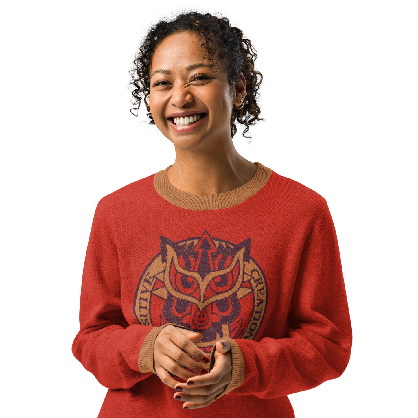 Red Galaktic Dude Knitted crew neck sweater