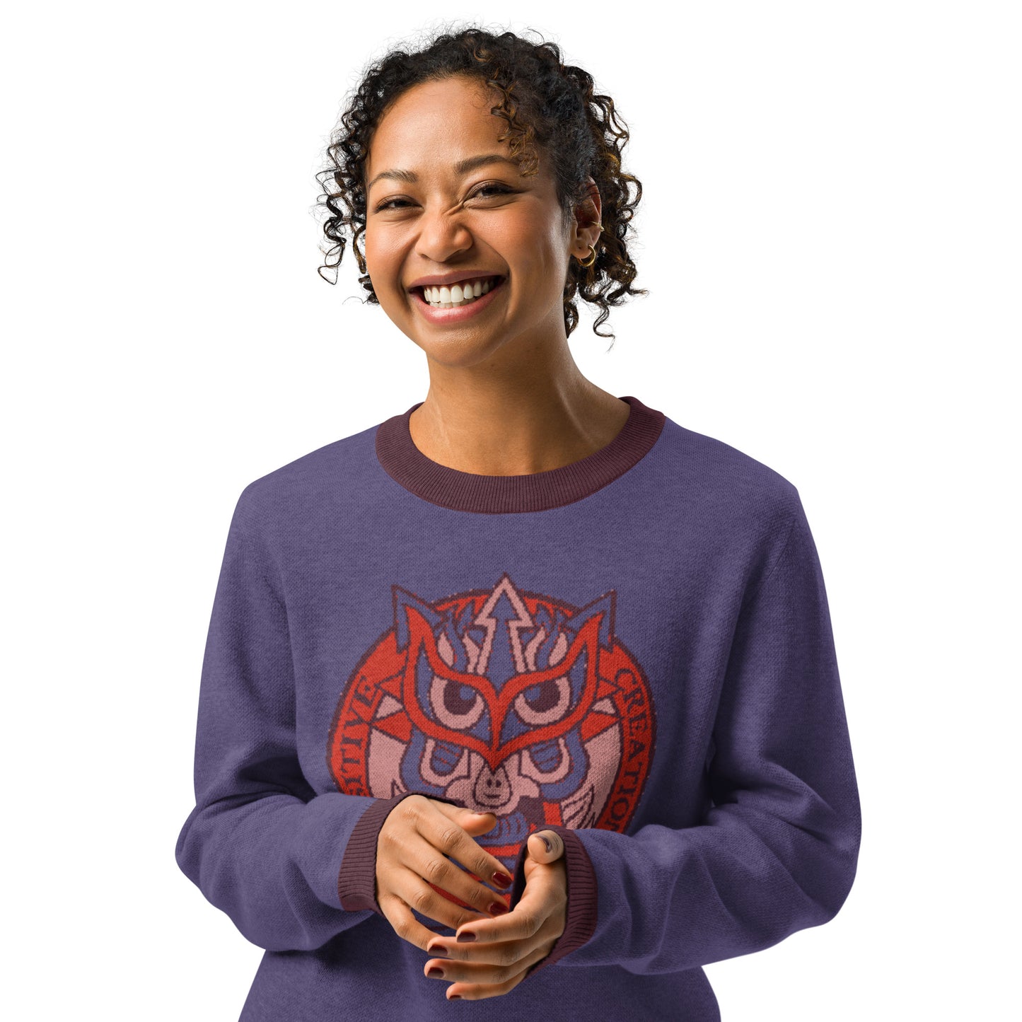 Violet Galaktic Dude Knitted crew neck sweater