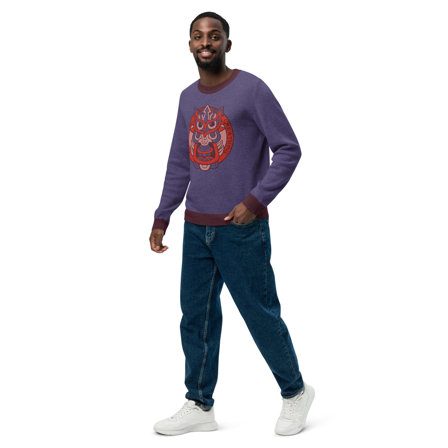 Violet Galaktic Dude Knitted crew neck sweater