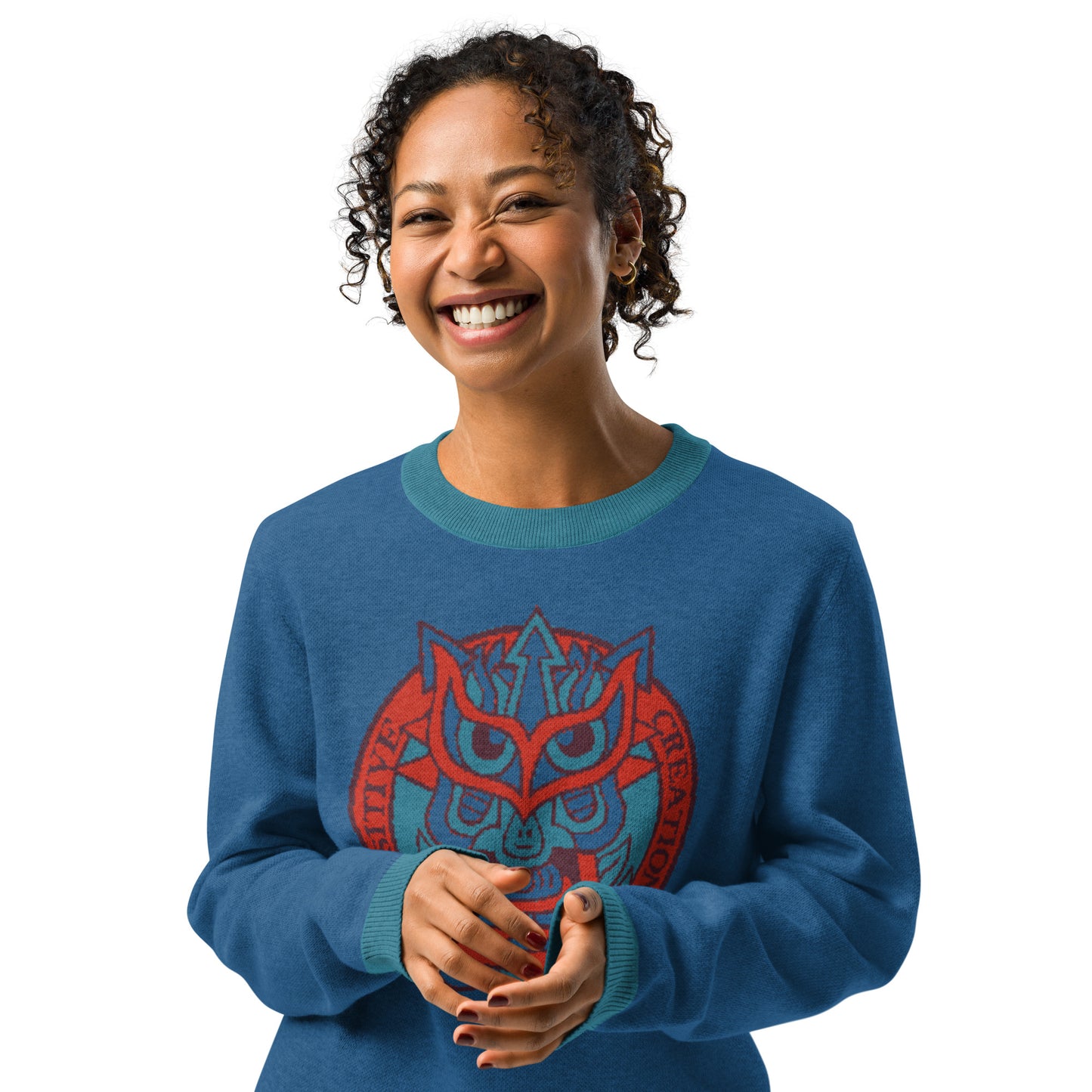 Blue Galaktic Dude Knitted crew neck sweater