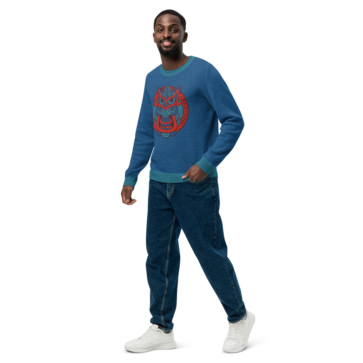 Blue Galaktic Dude Knitted crew neck sweater