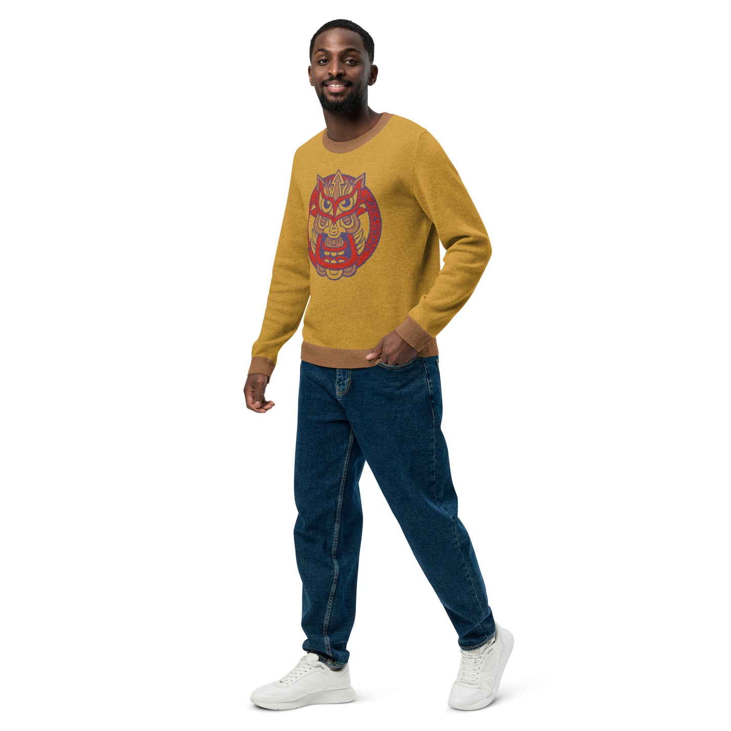 Yellow Galaktic Dude Knitted crew neck sweater
