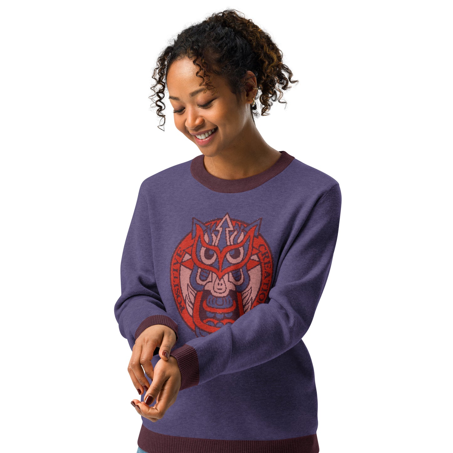 Violet Galaktic Dude Knitted crew neck sweater