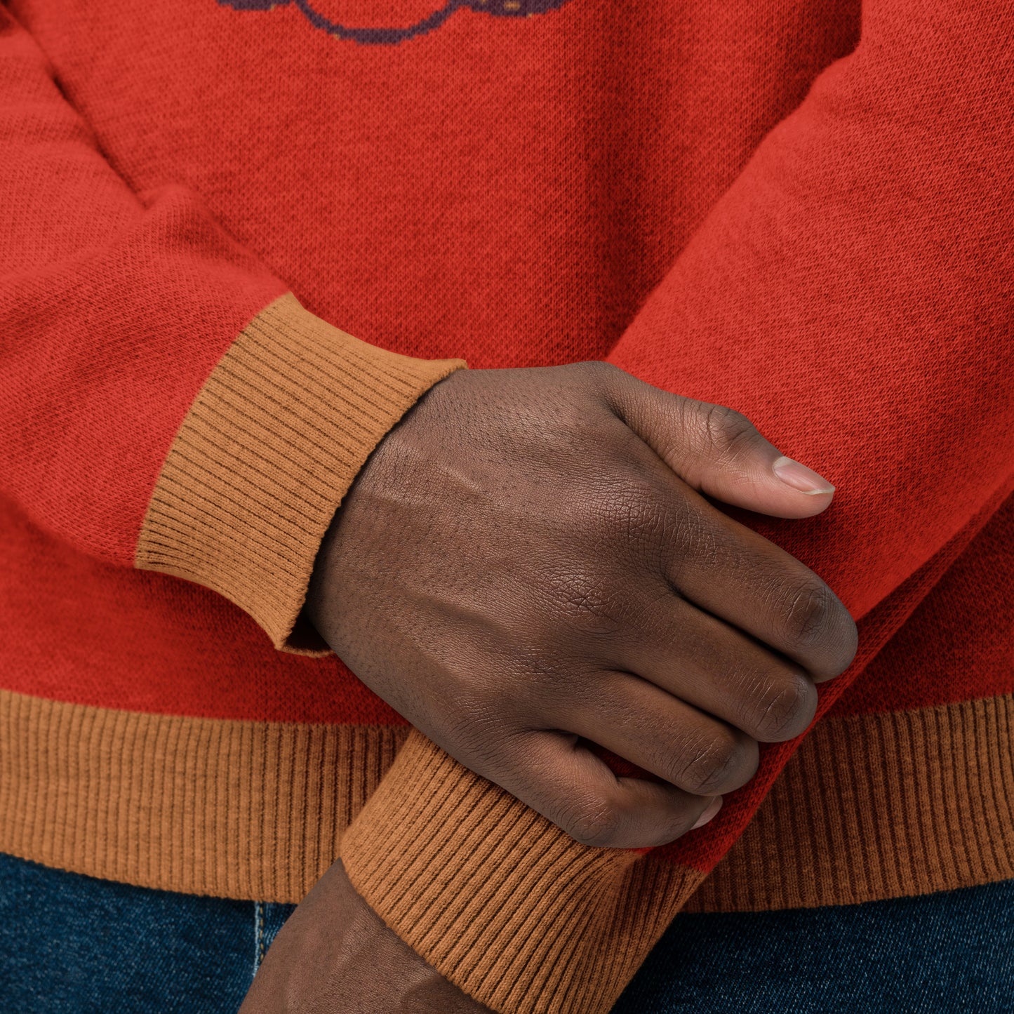 Red Galaktic Dude Knitted crew neck sweater