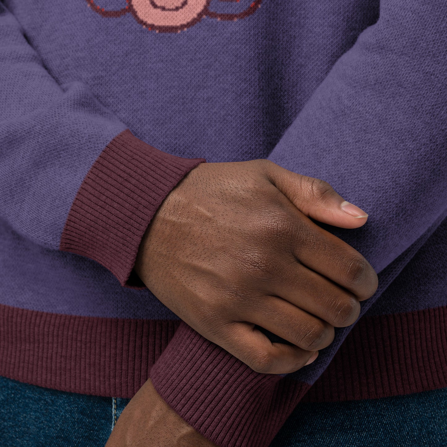 Violet Galaktic Dude Knitted crew neck sweater