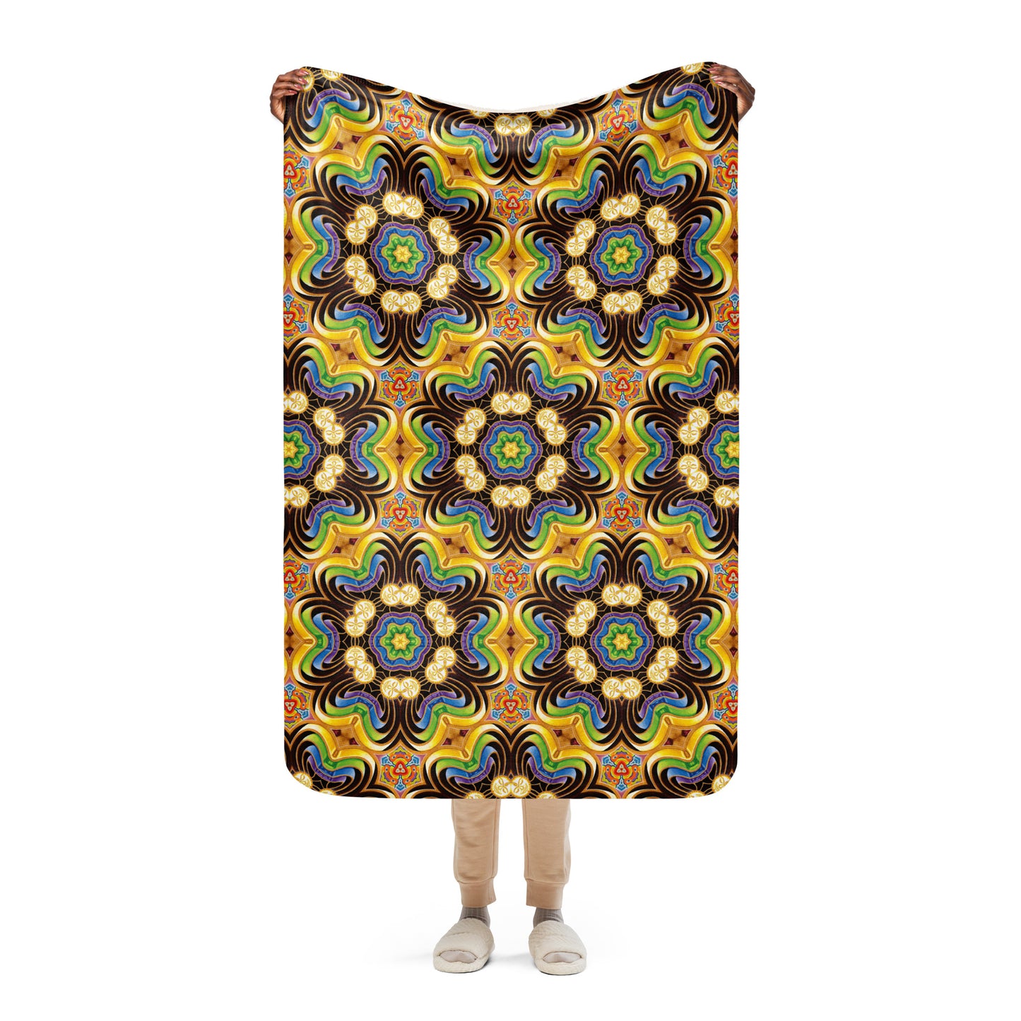 "Peeling Bodies Mandala" Sherpa Blanket