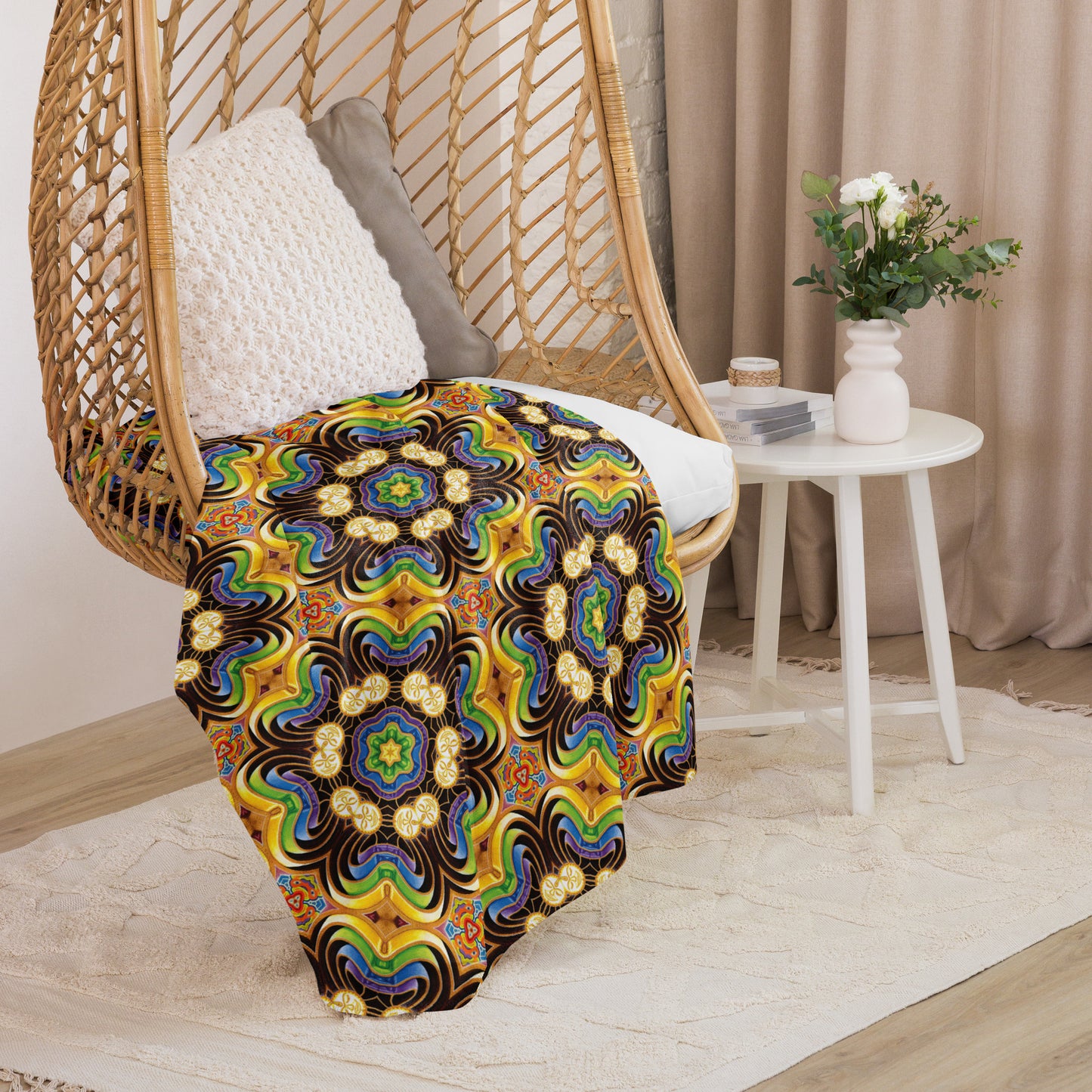 "Peeling Bodies Mandala" Sherpa Blanket