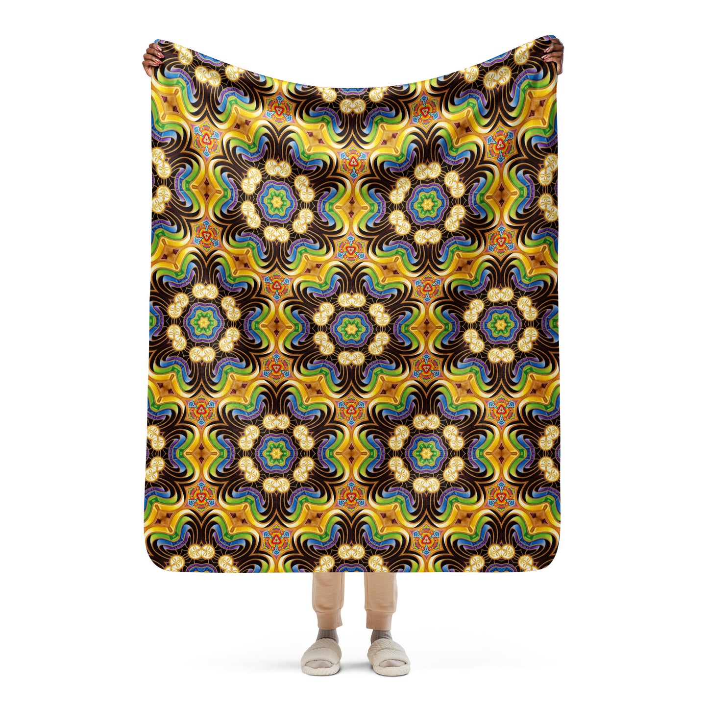 "Peeling Bodies Mandala" Sherpa Blanket
