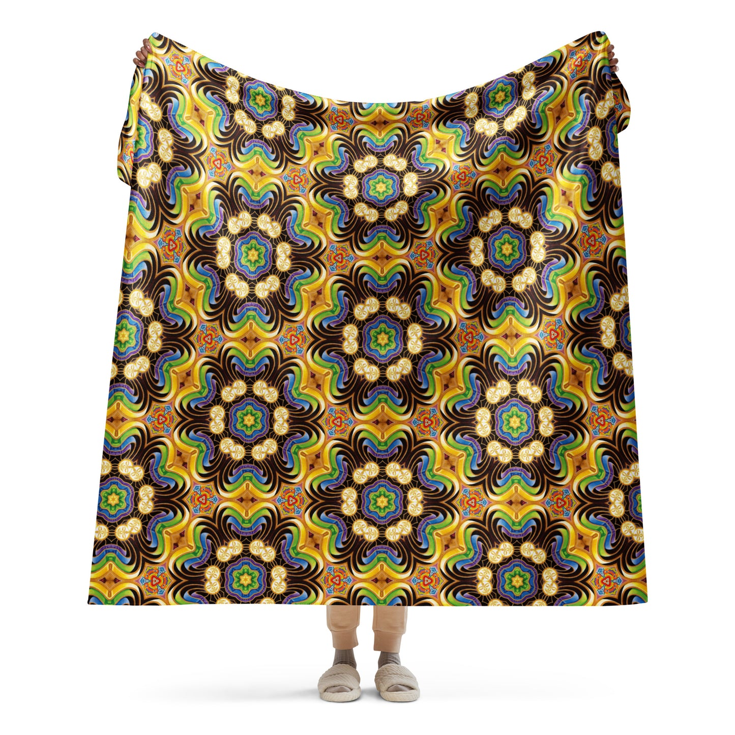 "Peeling Bodies Mandala" Sherpa Blanket