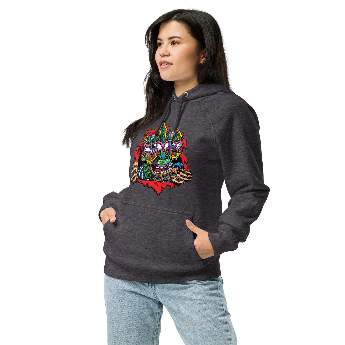 "Positive Ripper" Unisex eco raglan hoodie