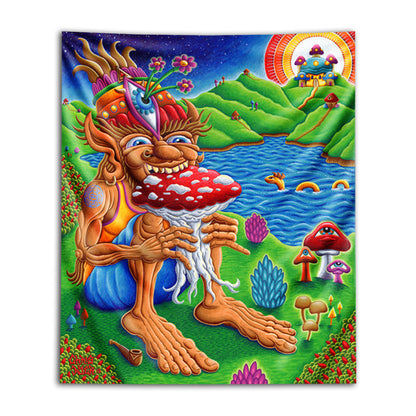 "Muncher of Mushroomland" Tapestry