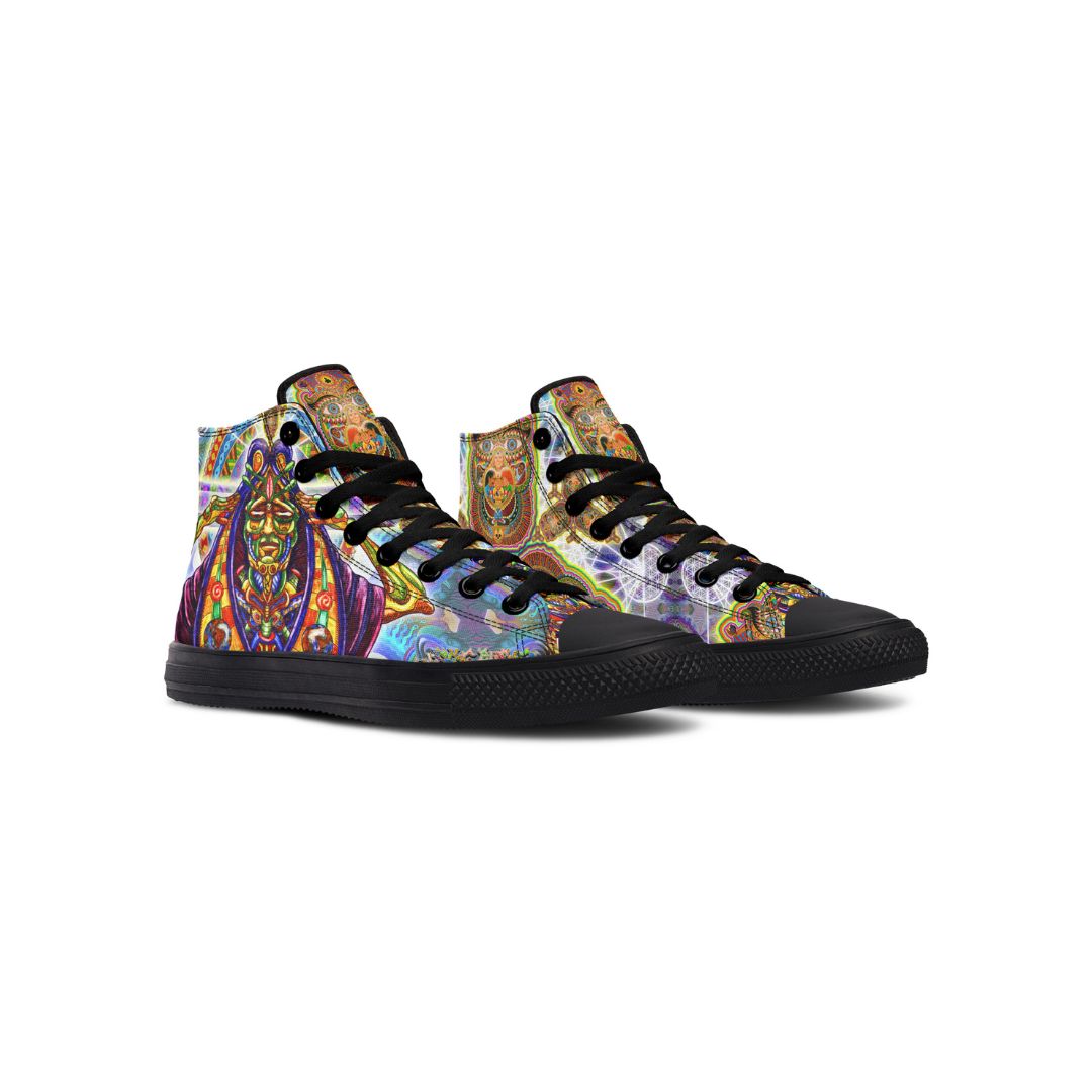 "Messeges From A Healing Fractal Dimention" High Tops
