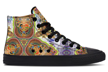 "Messeges From A Healing Fractal Dimention" High Tops