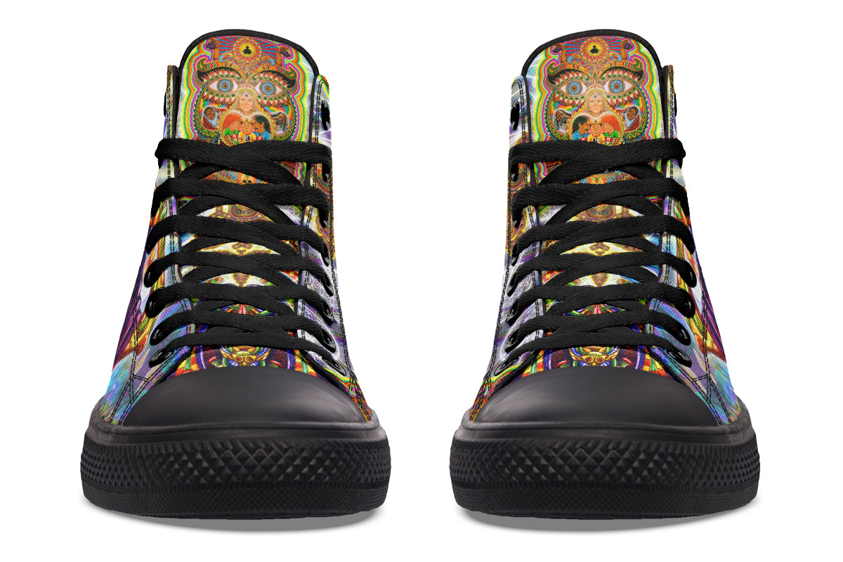 "Messeges From A Healing Fractal Dimention" High Tops