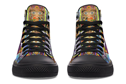 "Messeges From A Healing Fractal Dimention" High Tops
