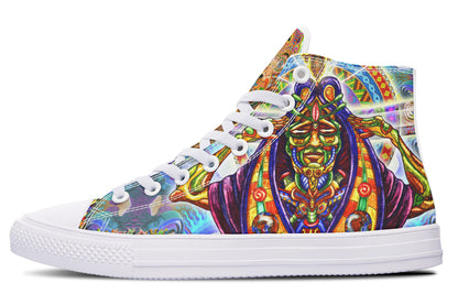 "Messeges From A Healing Fractal Dimention" High Tops