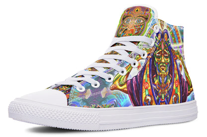 "Messeges From A Healing Fractal Dimention" High Tops