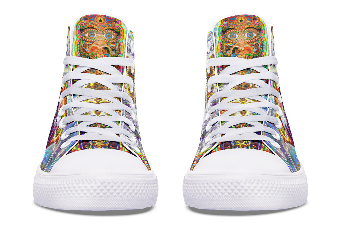 "Messeges From A Healing Fractal Dimention" High Tops