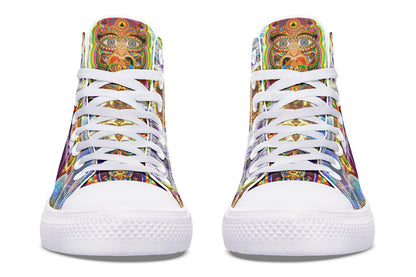 "Messeges From A Healing Fractal Dimention" High Tops