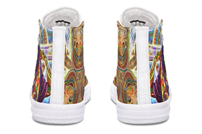 "Messeges From A Healing Fractal Dimention" High Tops