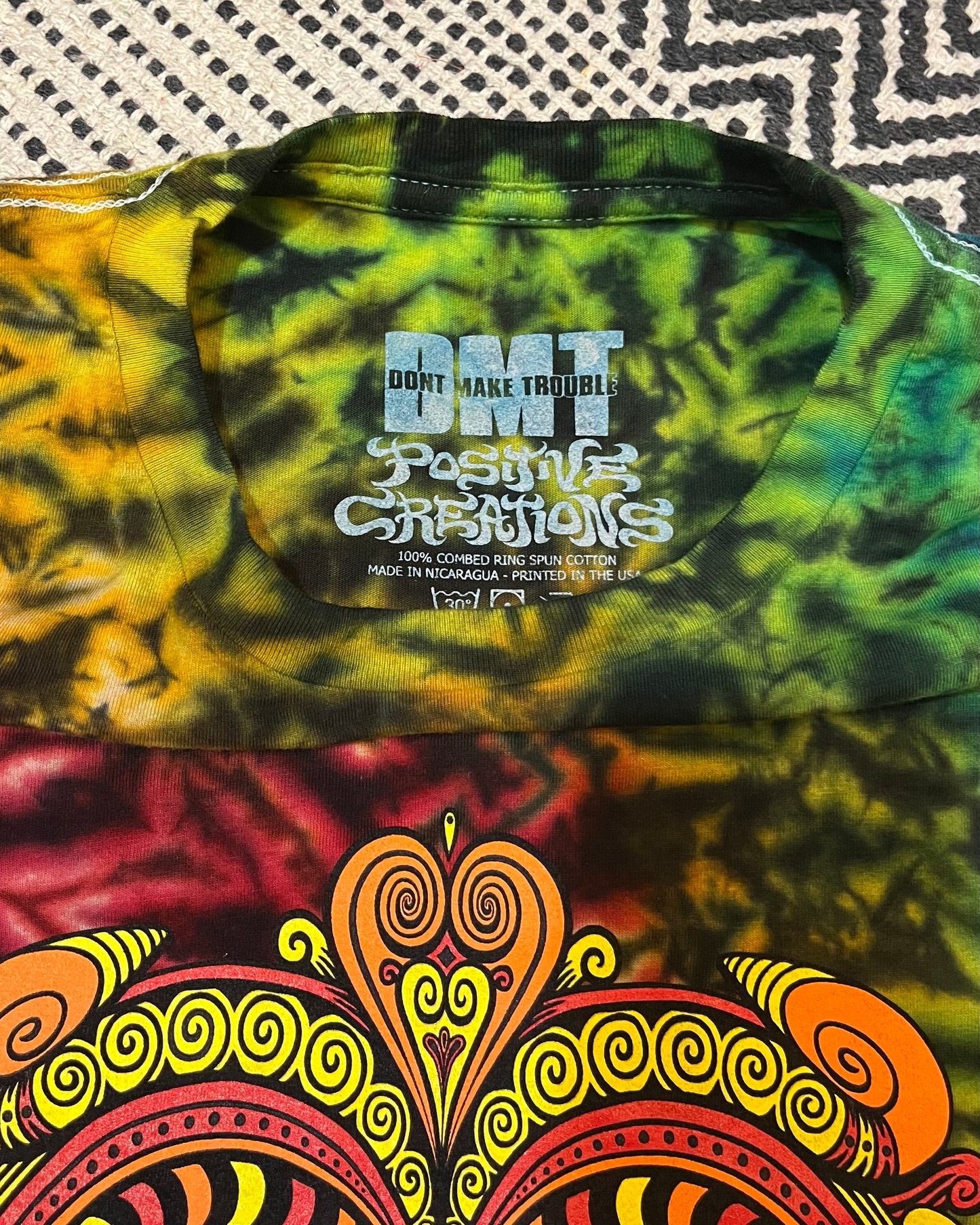 Rainbow/Rasta Tribal Mask 2023 Tie Dye T Shirt