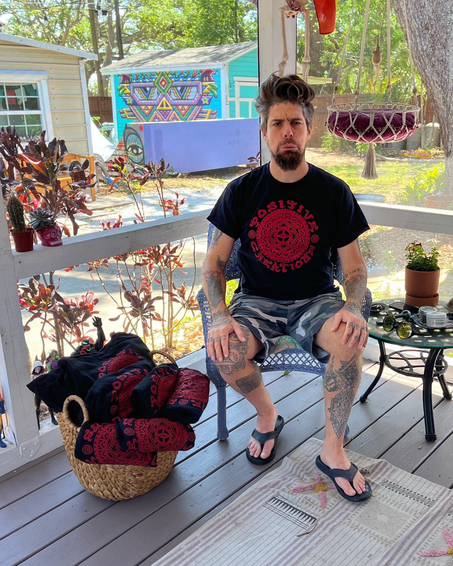"Positive Creations" Mandala Screen Print T-shirt