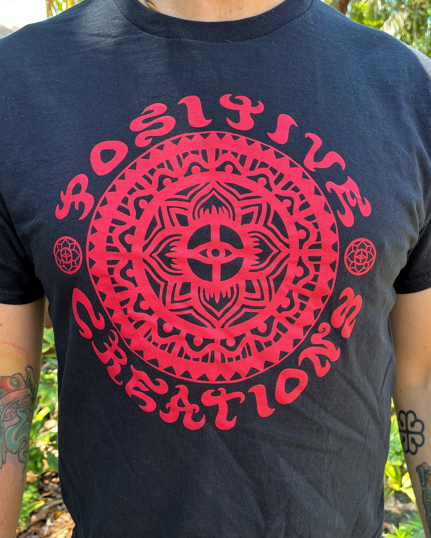 "Positive Creations" Mandala Screen Print T-shirt