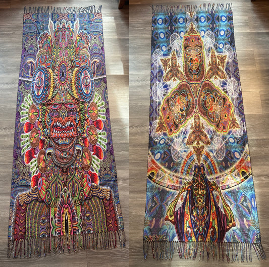 "Open your Eyes - Healing Dimension" Reversible Pashmina