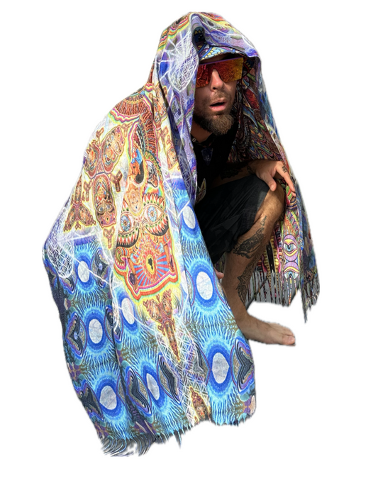 "Open your Eyes - Healing Dimension" Reversible Pashmina