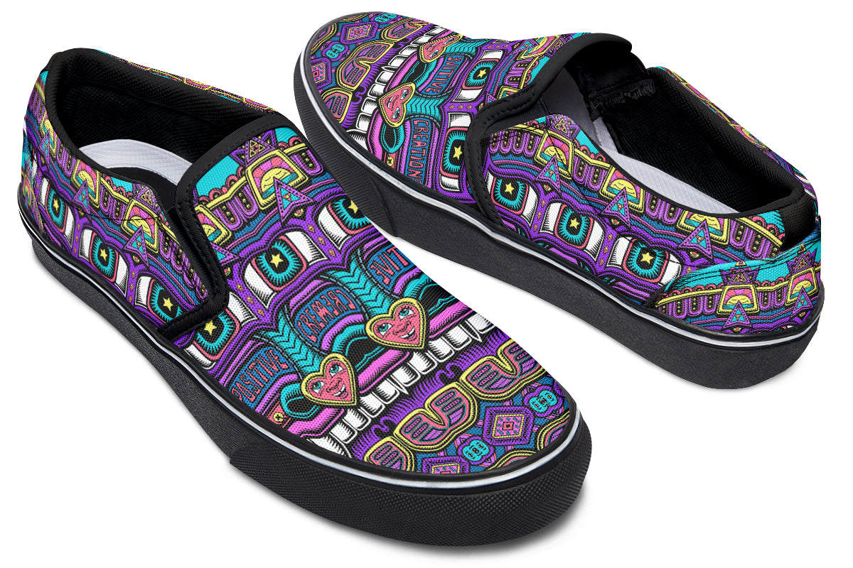 "Mega Tribal Can" Slipons
