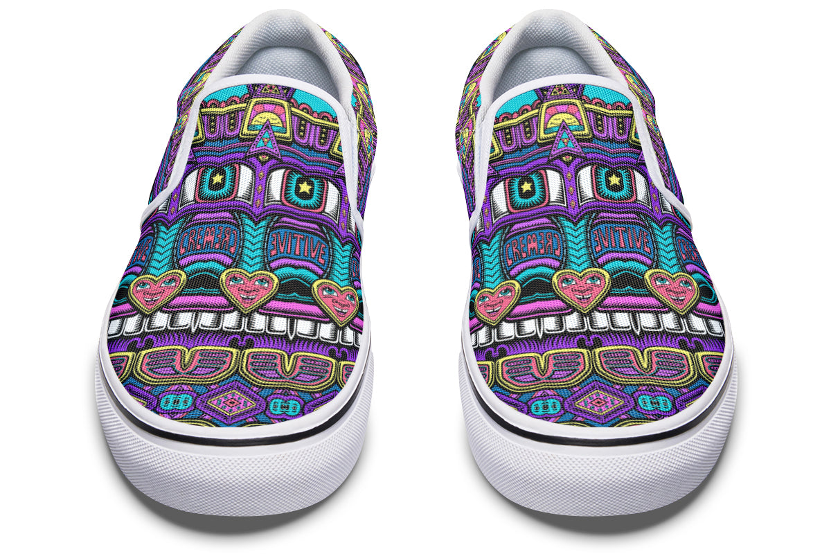 "Mega Tribal Can" Slipons